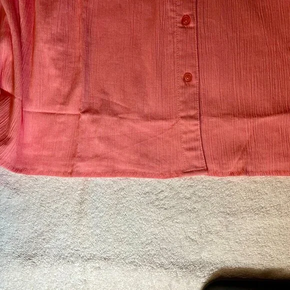 Denim & Co. Short Sleeve Embroidered Gauze Shirt Size 3X - Picture 12 of 13